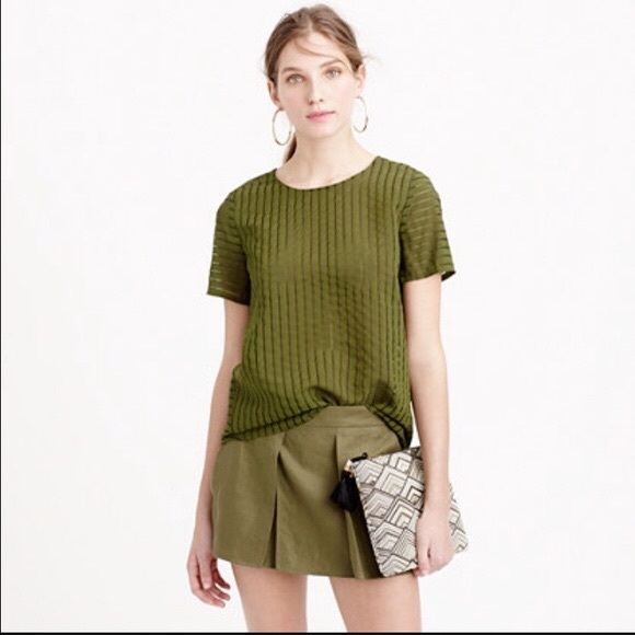 J. Crew Pants - 🍏J.Crew linen crossover skirt/skort olive green